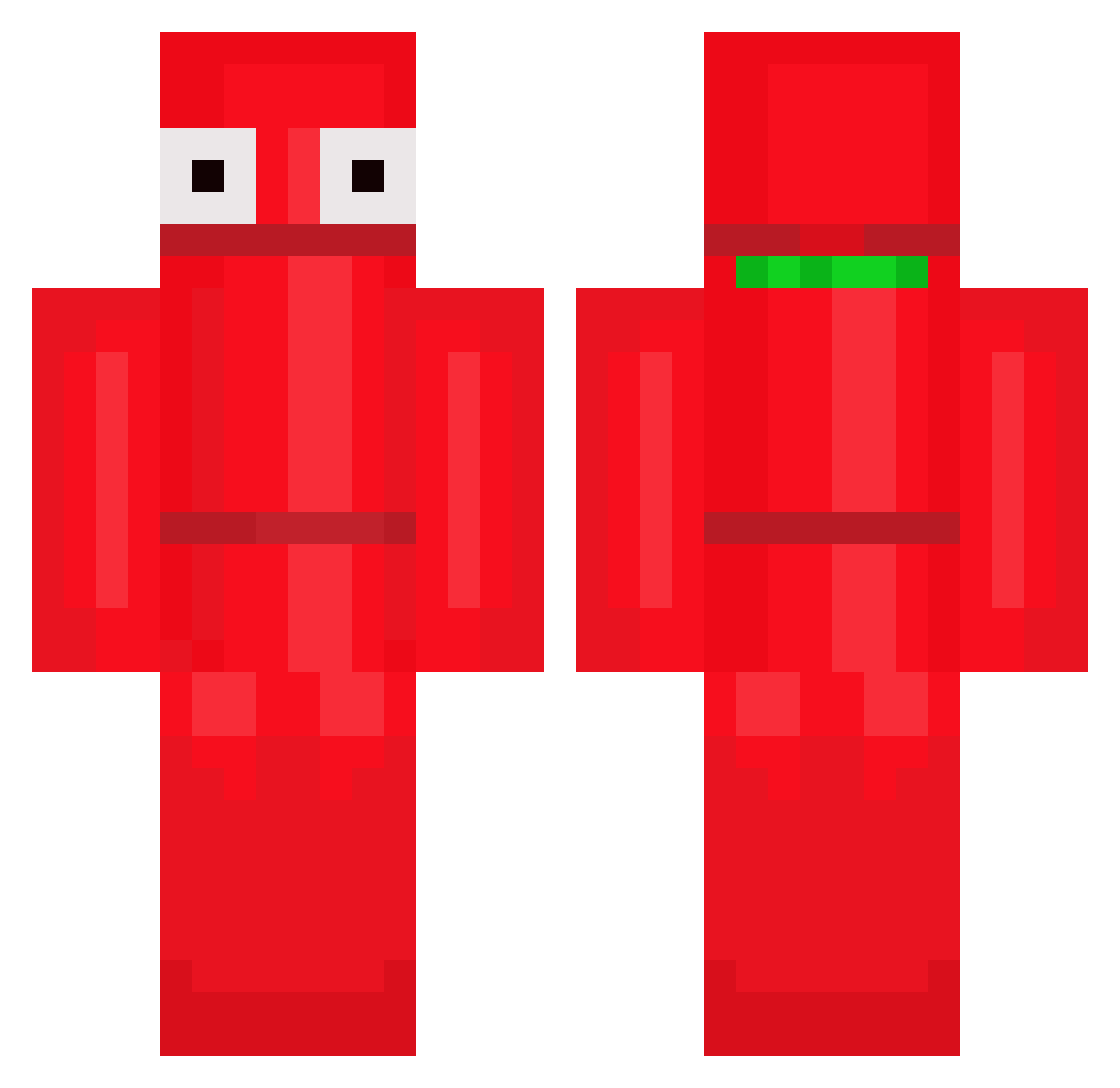 Juneleven Minecraft skin, front and back view