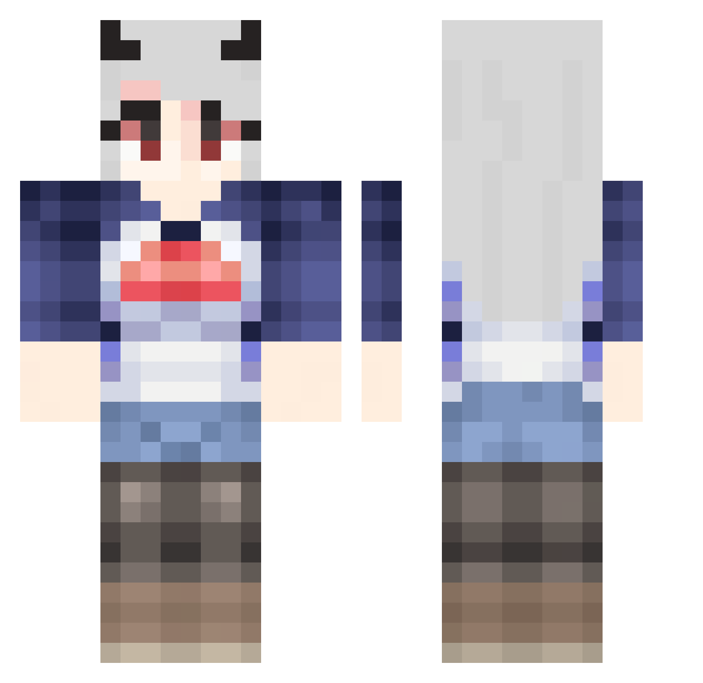 susaac Minecraft skin, front and back view