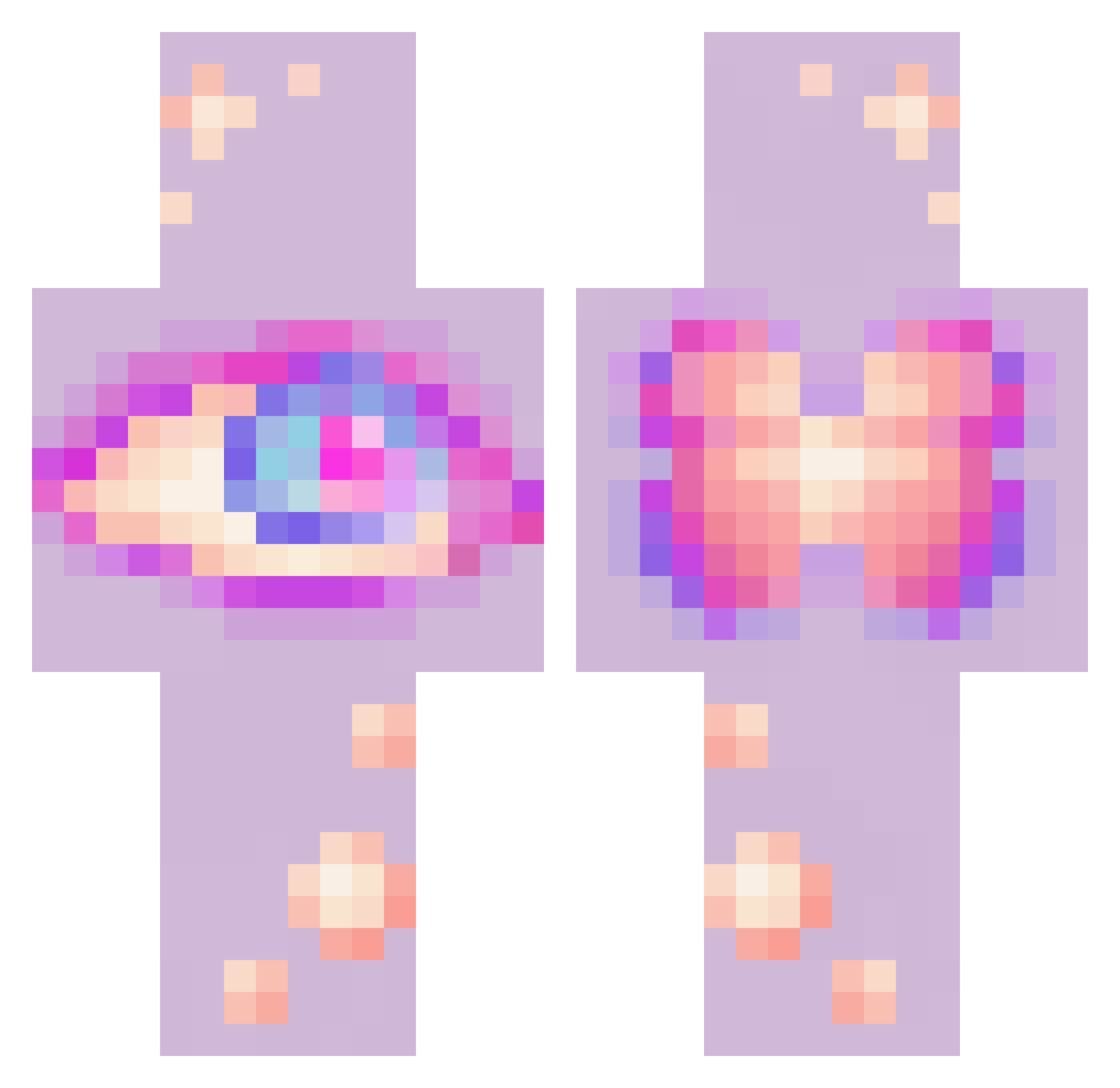 Vee3rdeye Minecraft skin, front and back view