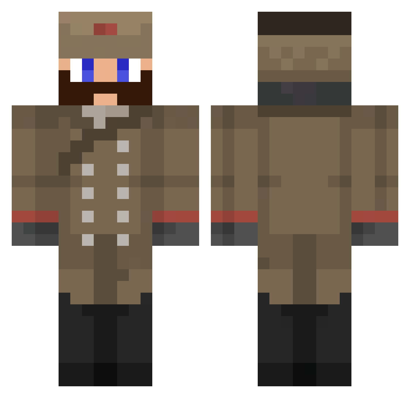 Foordy3kk Minecraft skin, front and back view