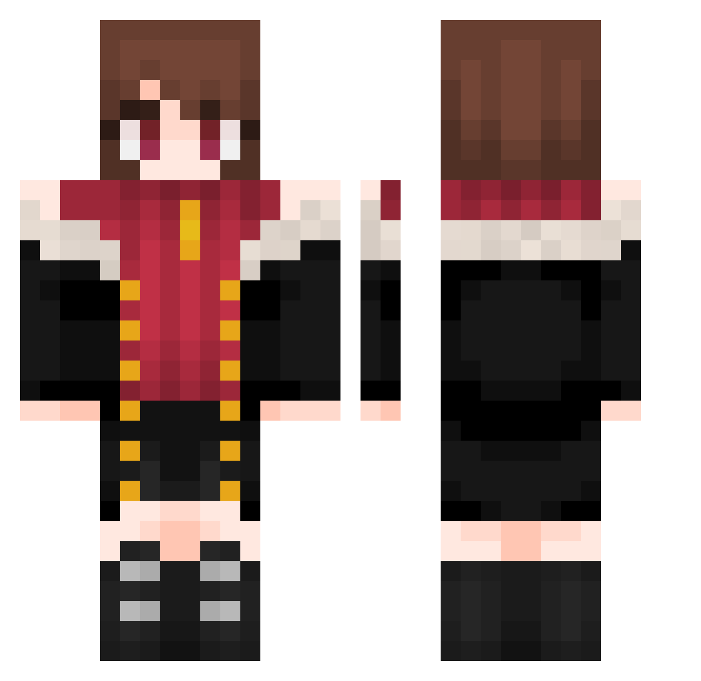 Estiehl Minecraft skin, front and back view