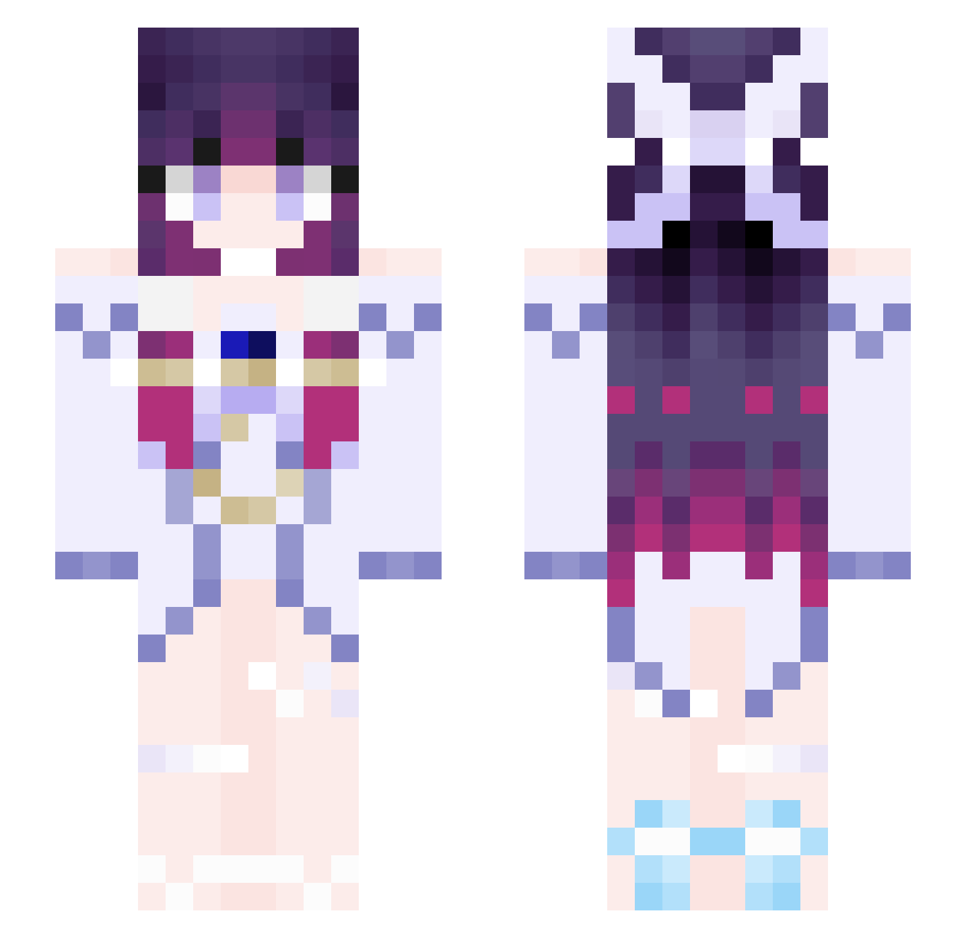 shbet Minecraft skin, front and back view