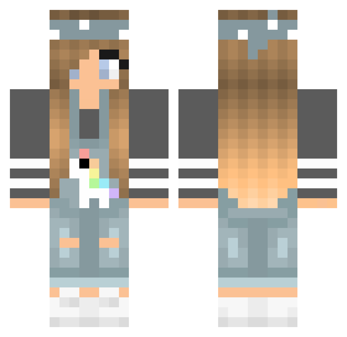 ToggleVelocity Minecraft skin, front and back view