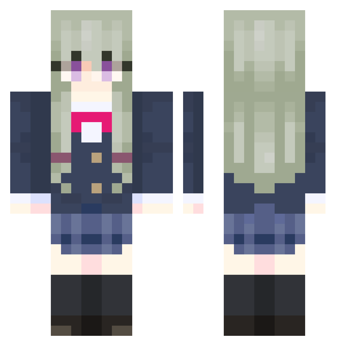 huseinnn Minecraft skin, front and back view
