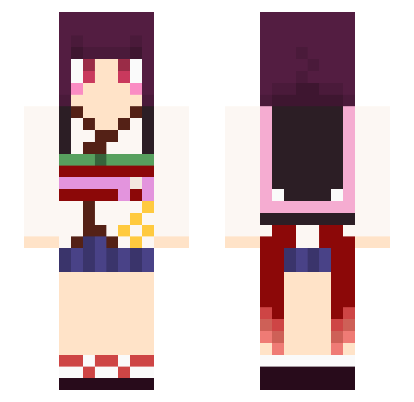 Knorr Minecraft skin, front and back view
