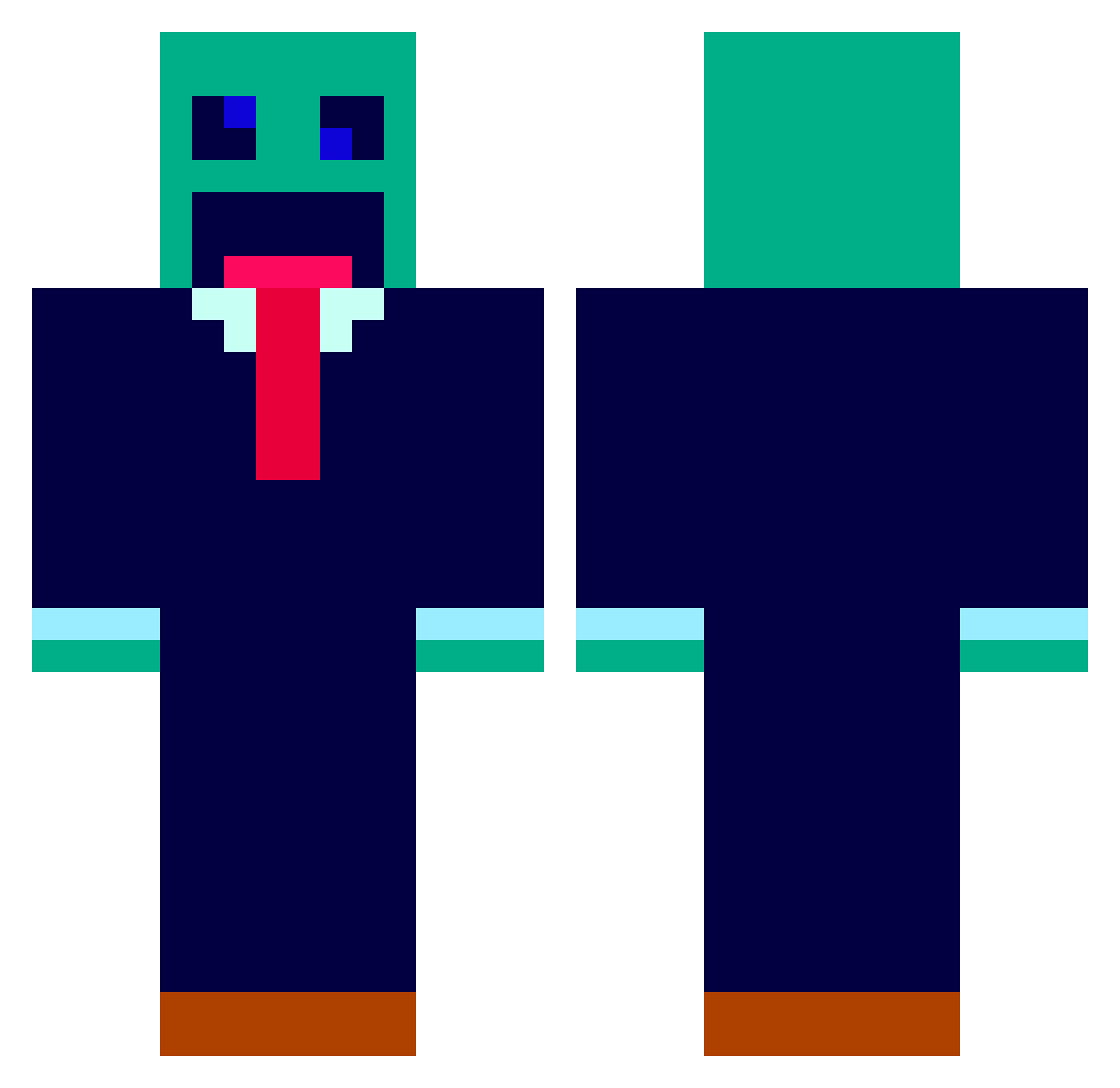 Poli_Psy Minecraft skin, front and back view