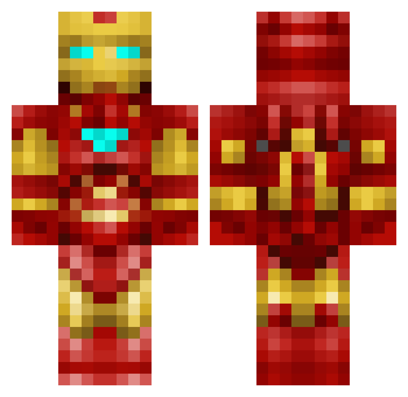 Dredge Minecraft skin, front and back view