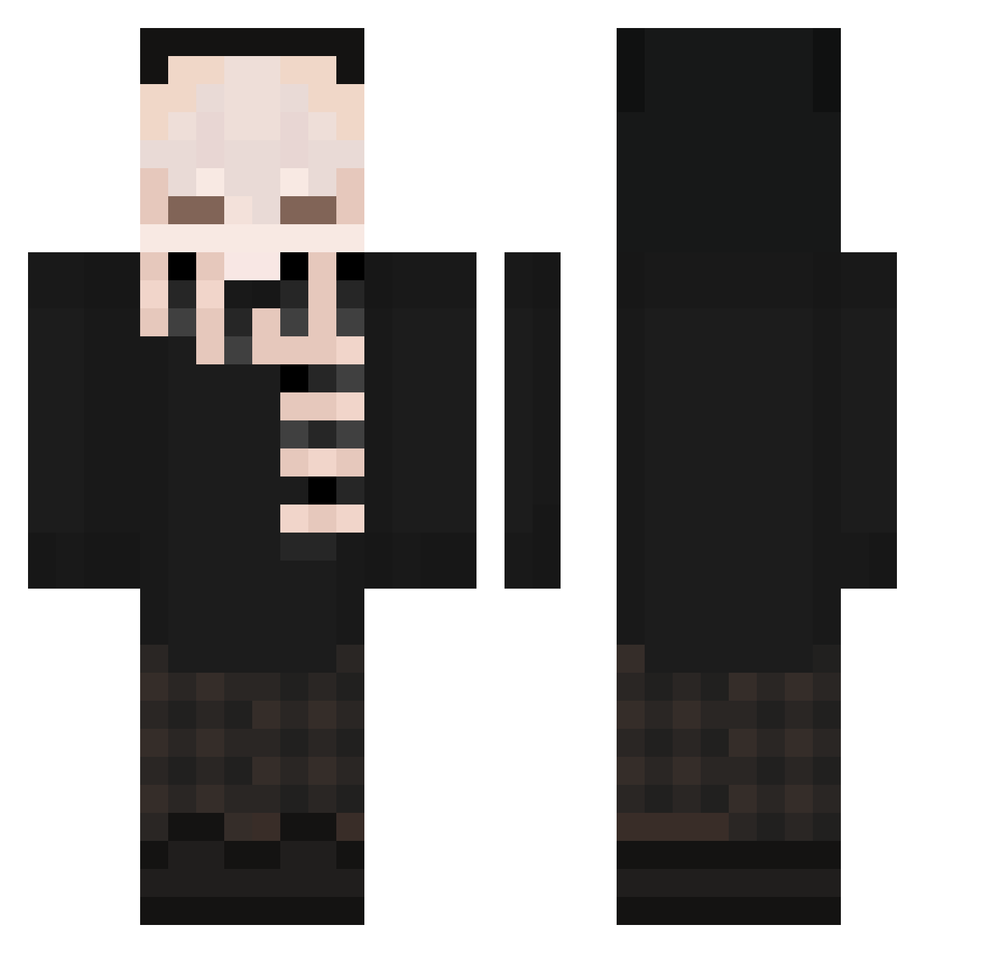 Azuea Minecraft skin, front and back view