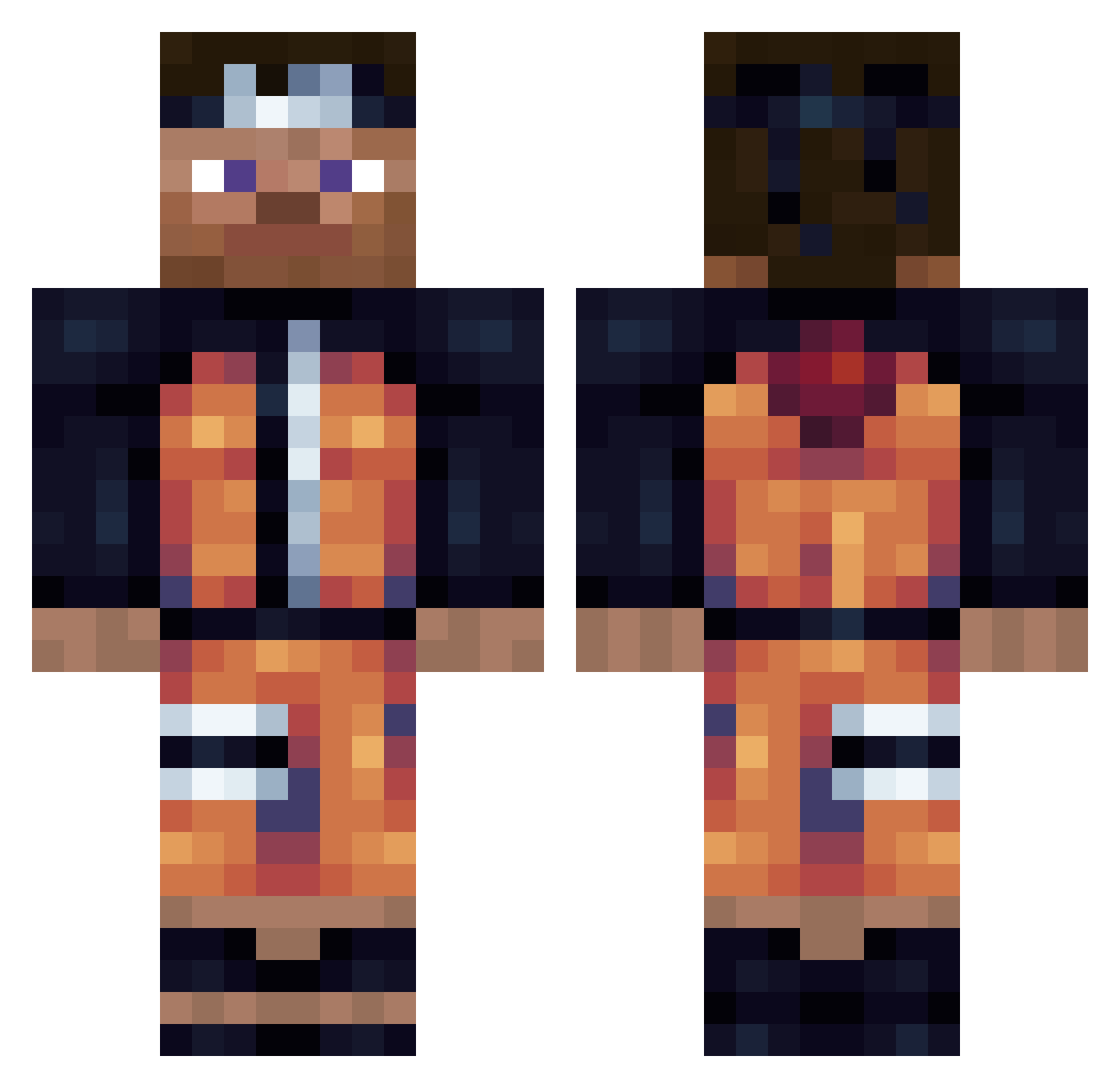 MarmagePrime Minecraft skin, front and back view