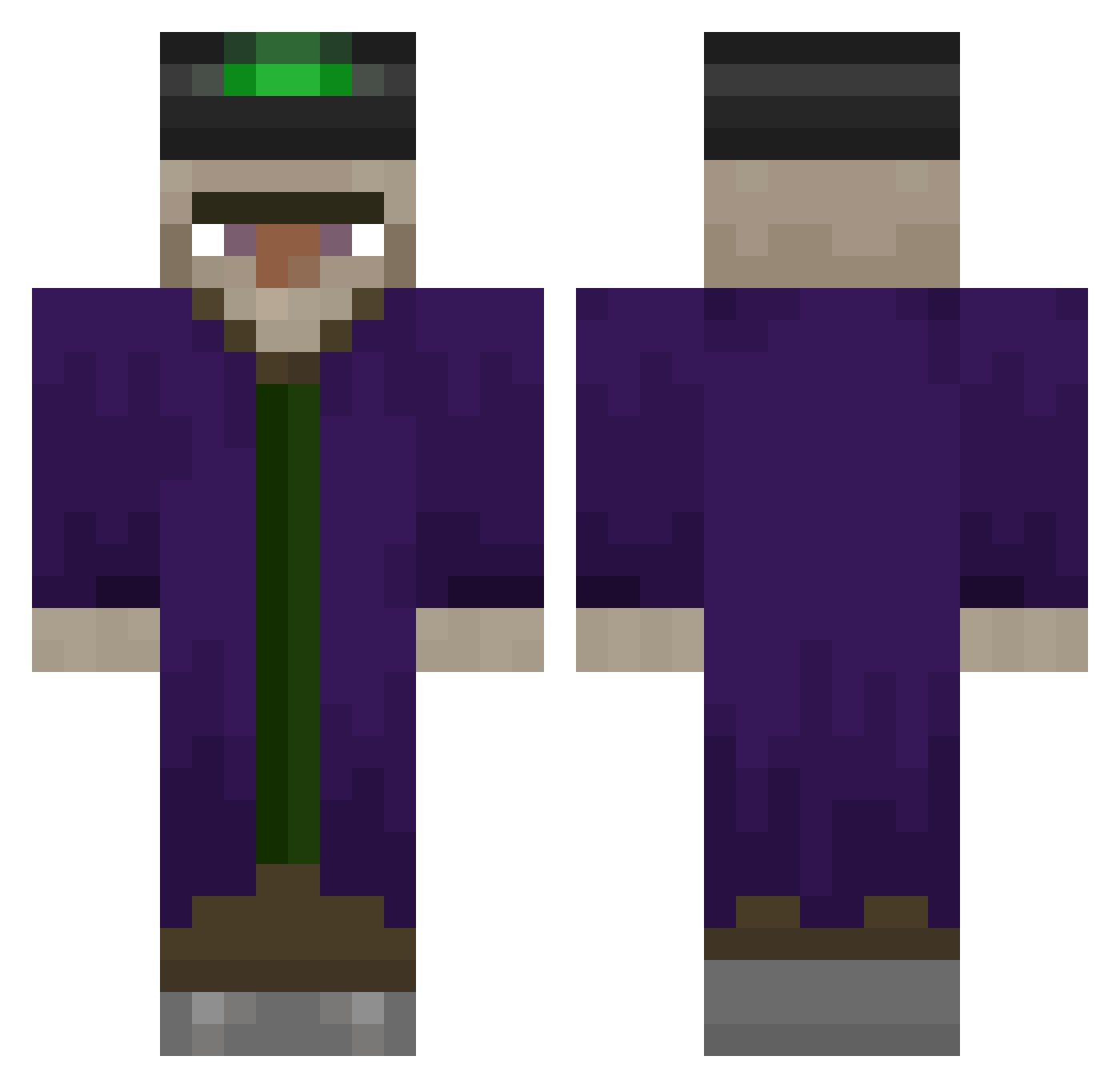 agost Minecraft skin, front and back view