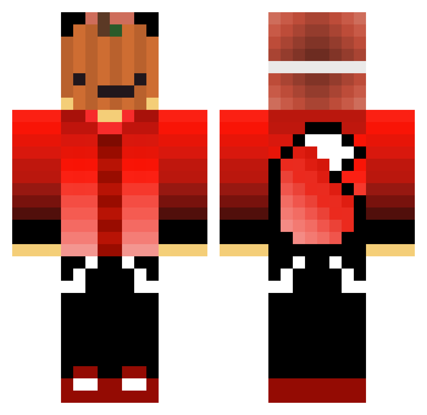 RollieMcVR Minecraft skin, front and back view