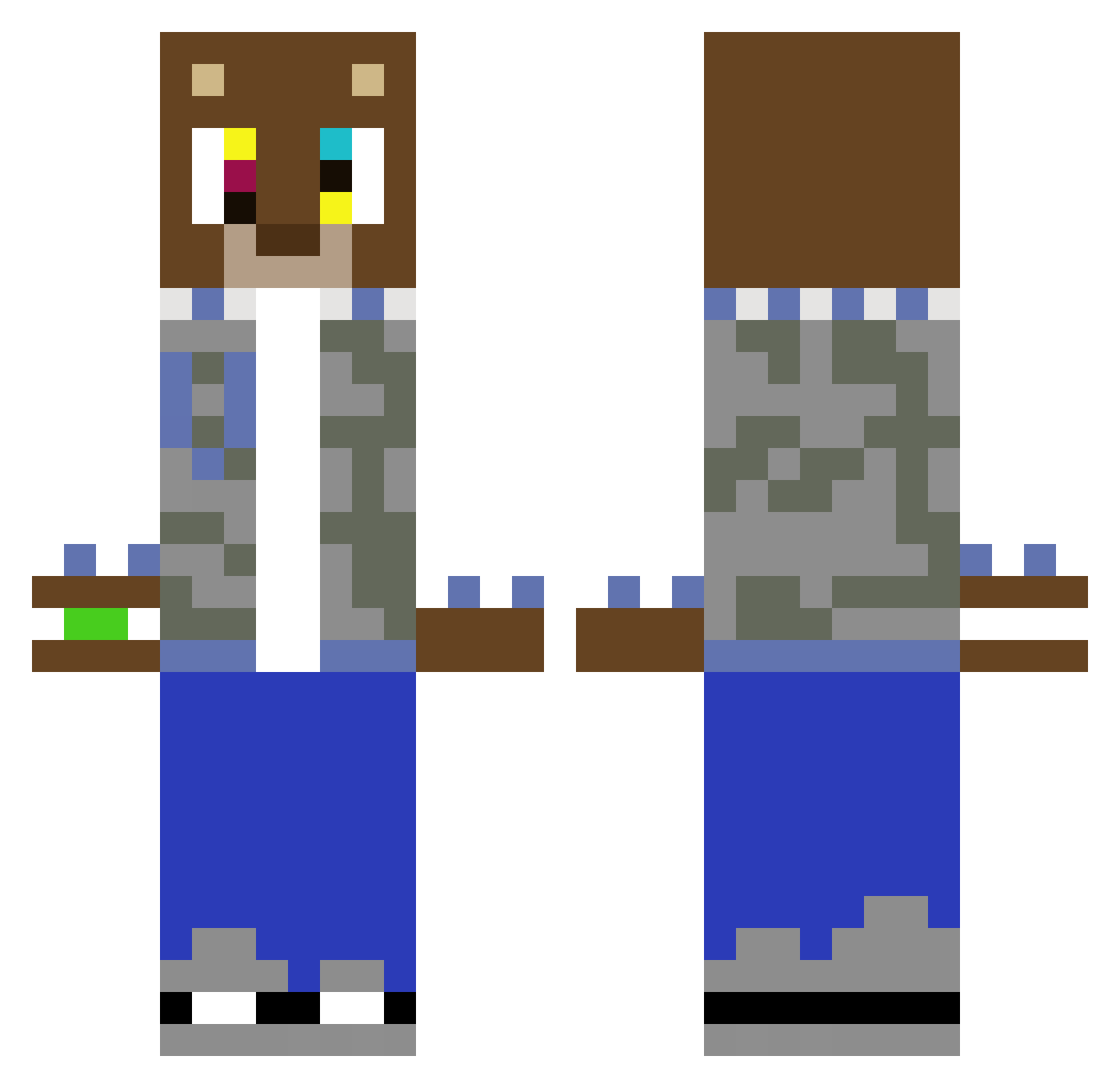 ksver Minecraft skin, front and back view