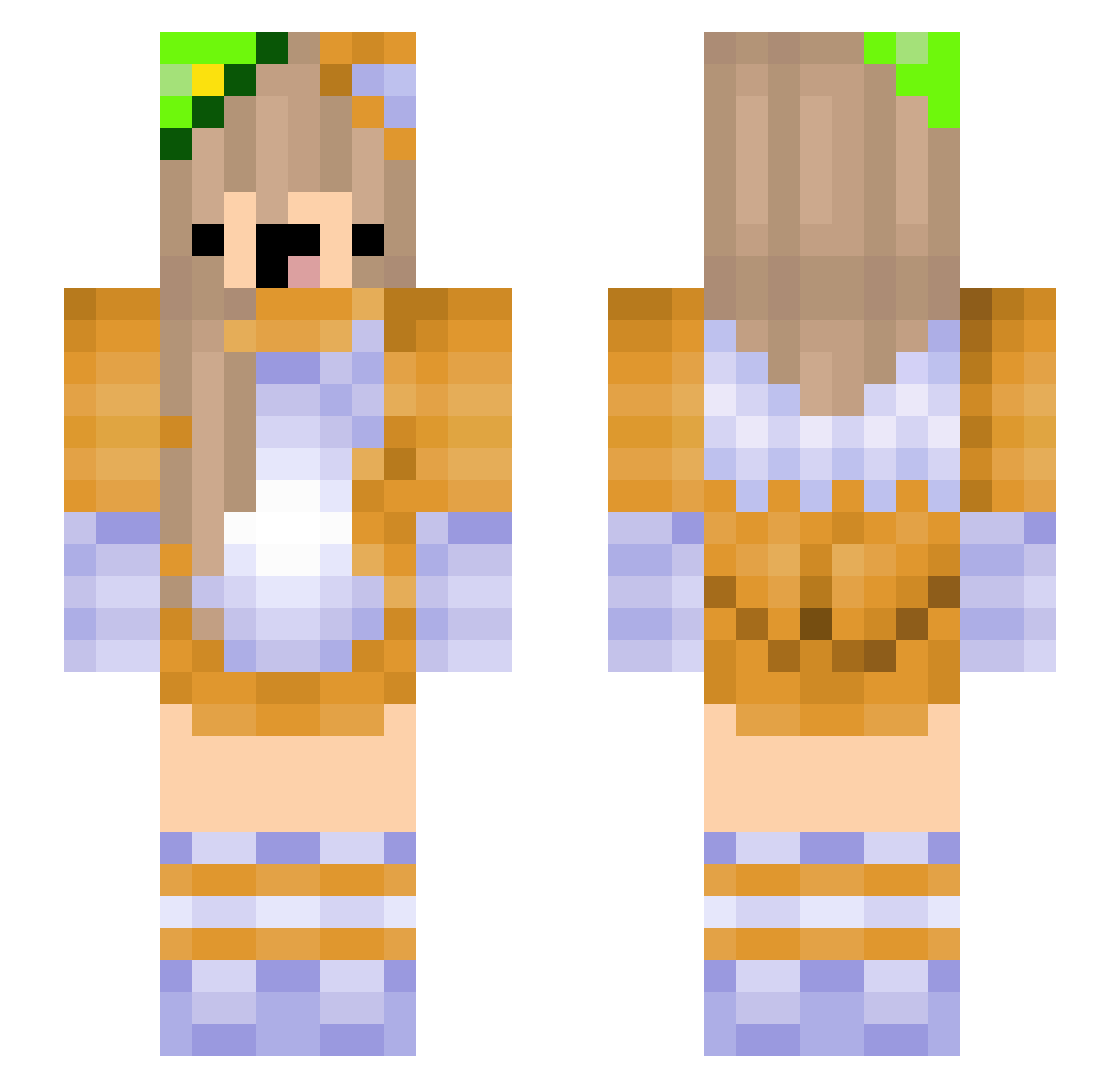 mintybruh Minecraft skin, front and back view