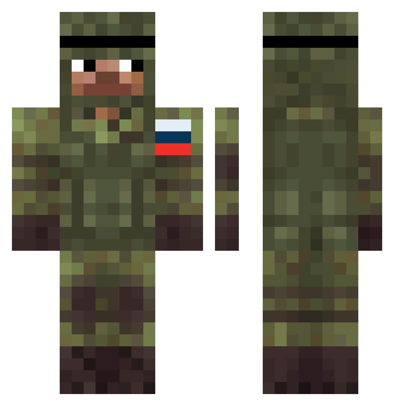 TechnoPig97 Minecraft skin, front and back view