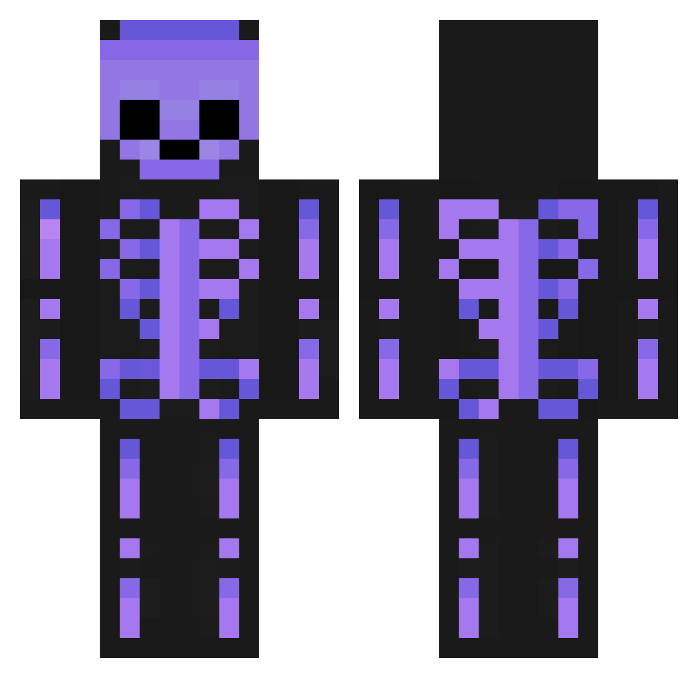 Rasbardo Minecraft skin, front and back view
