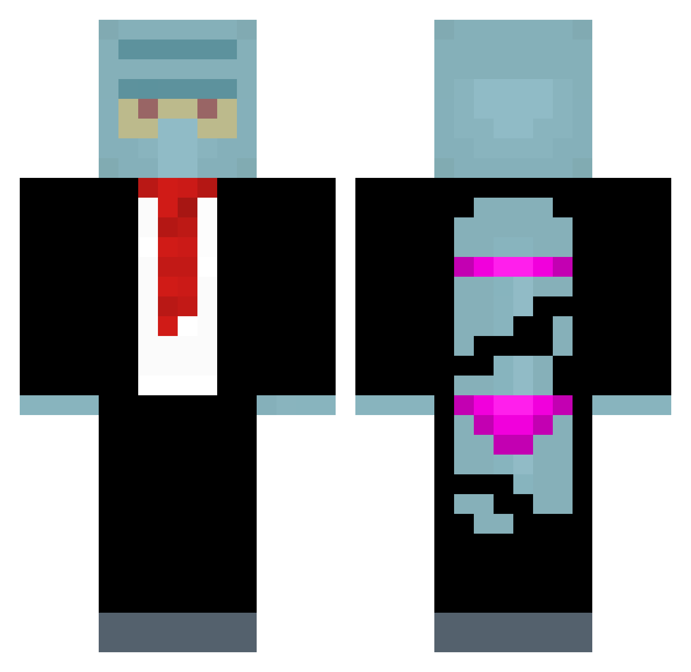 Avenged7xd Minecraft skin, front and back view