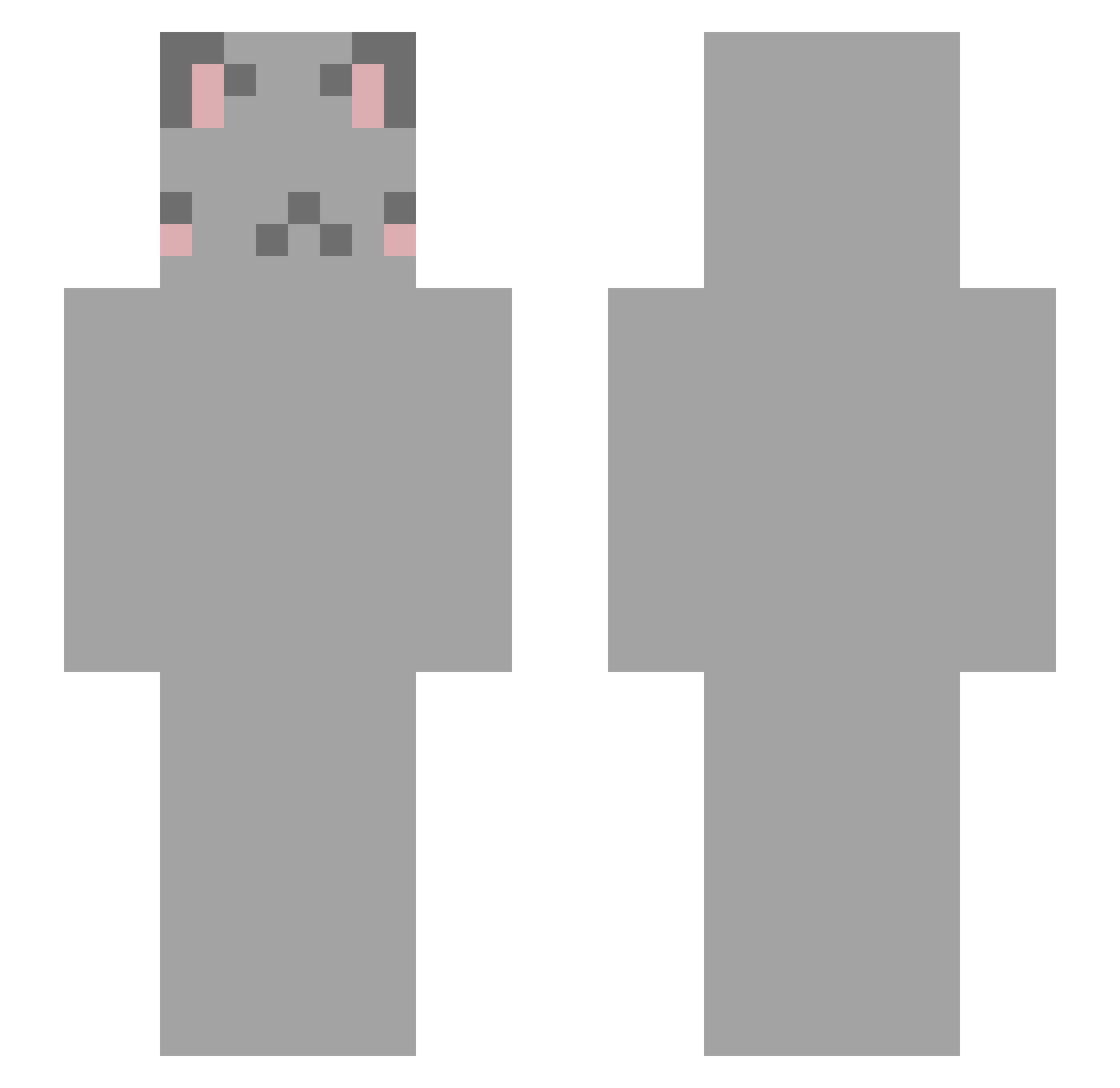 VafoDafo Minecraft skin, front and back view