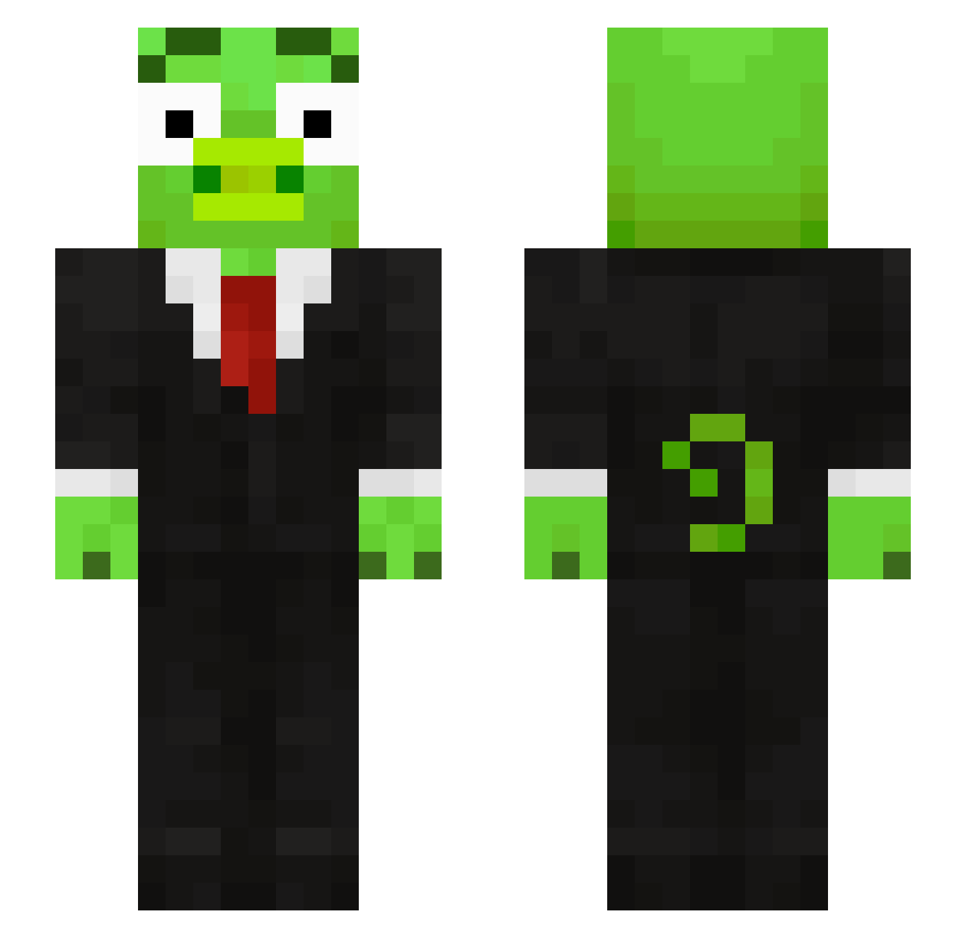 PoSSitif Minecraft skin, front and back view
