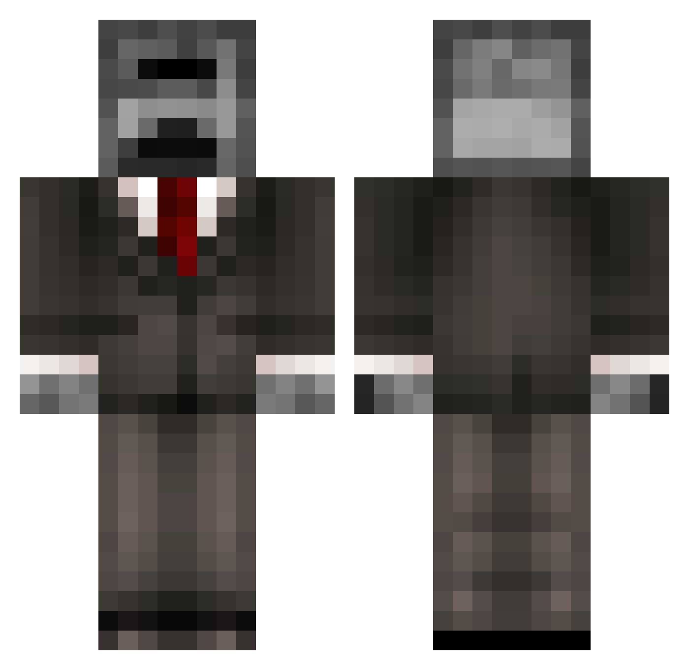 FurnaceMan Minecraft skin, front and back view