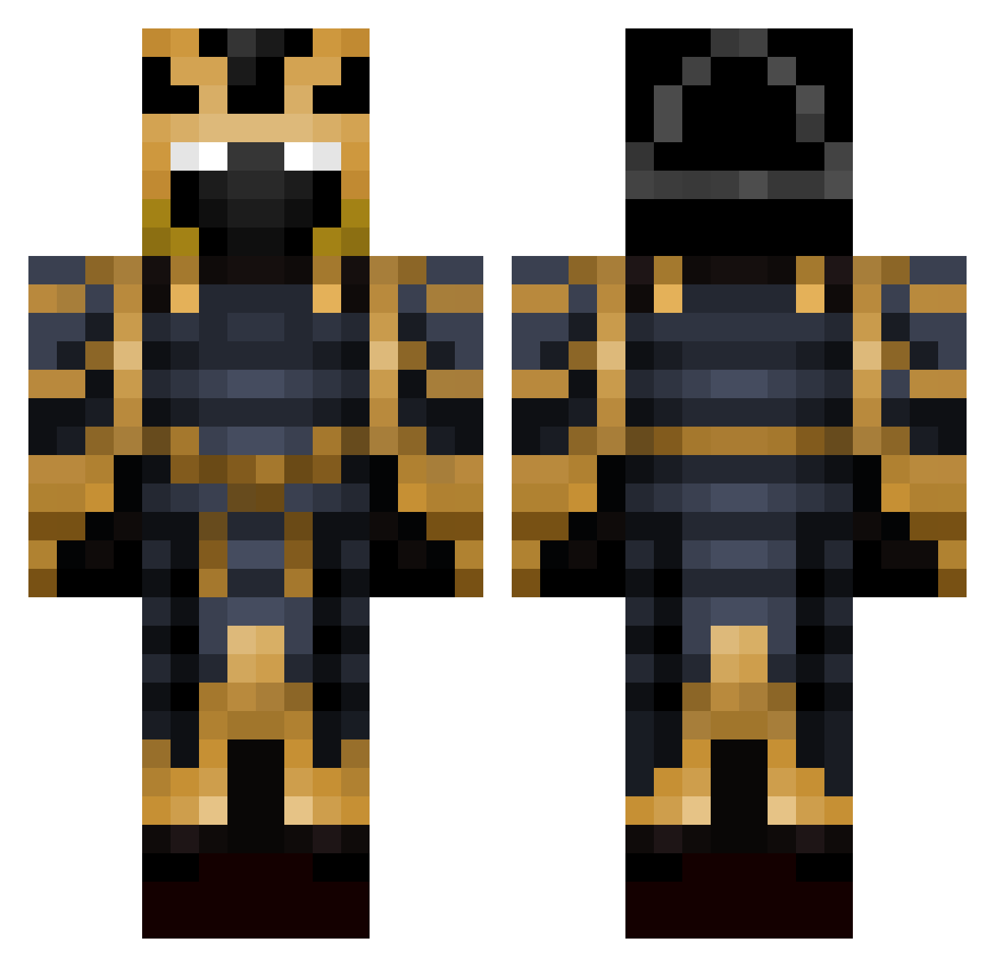 ShadowSmiter Minecraft skin, front and back view