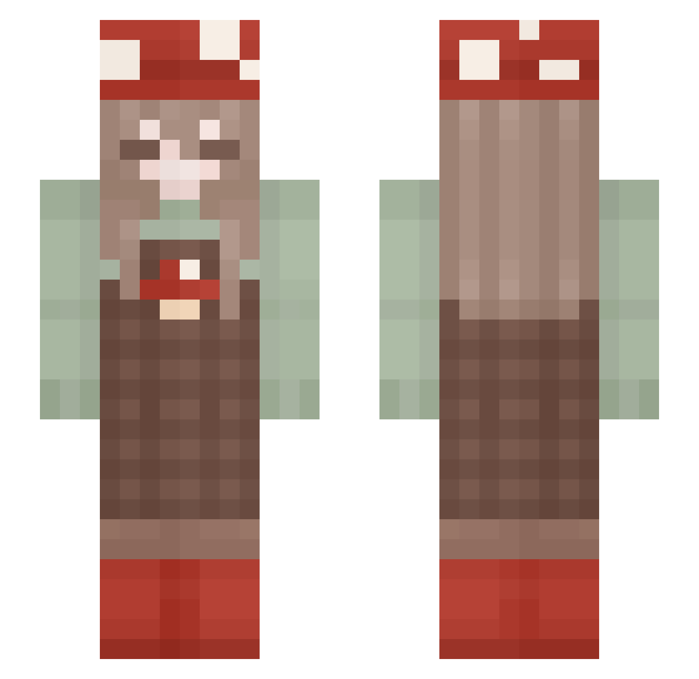 Hiroomie Minecraft skin, front and back view