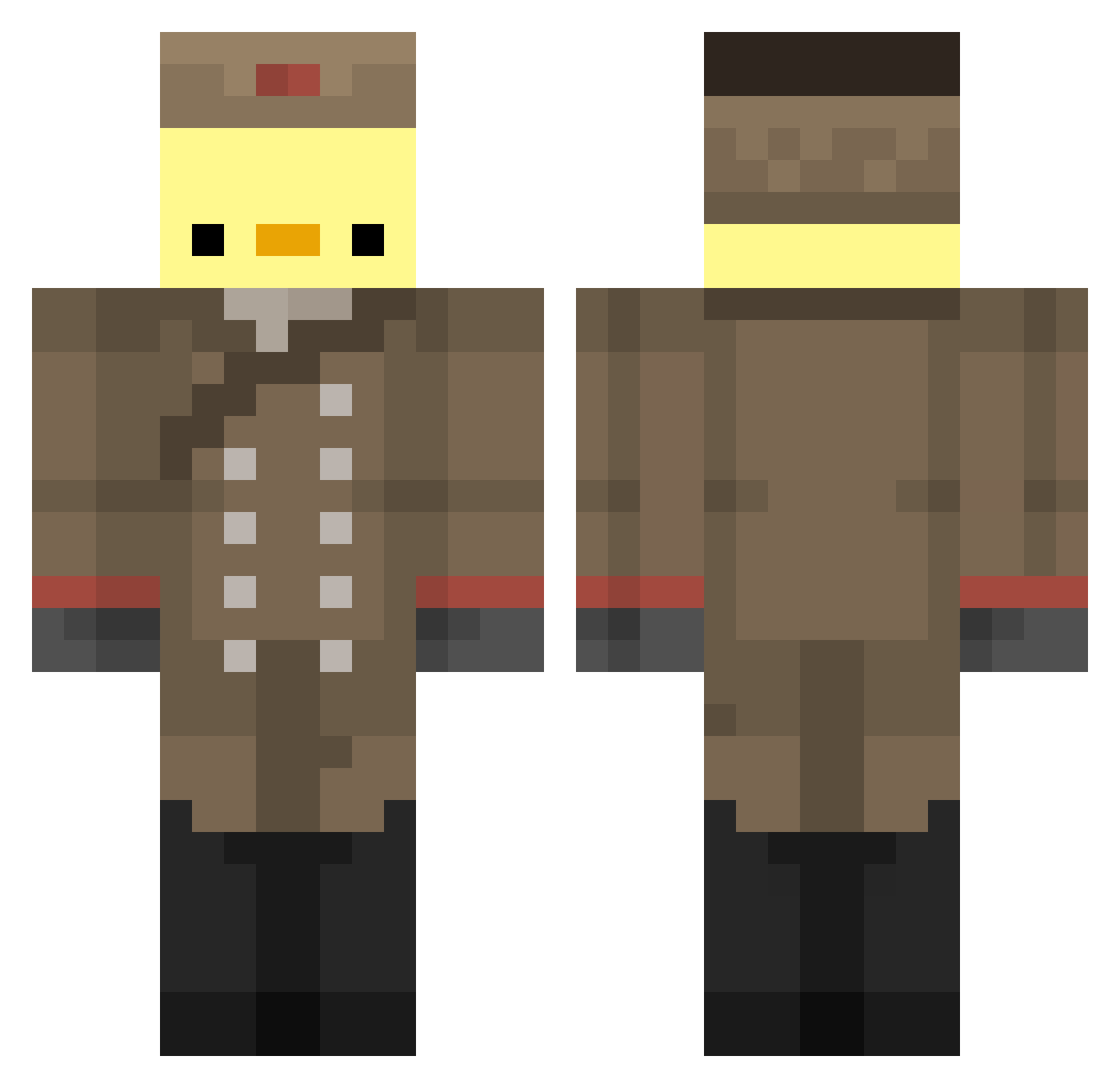Ricettoo_ Minecraft skin, front and back view