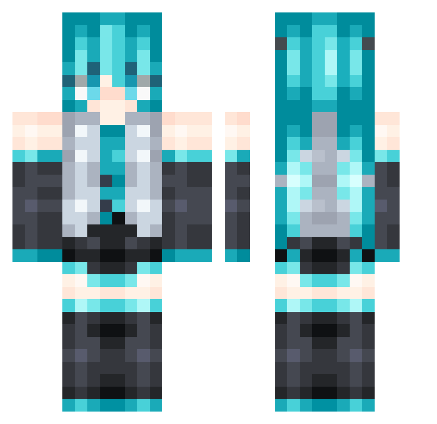 Zuoup Minecraft skin, front and back view