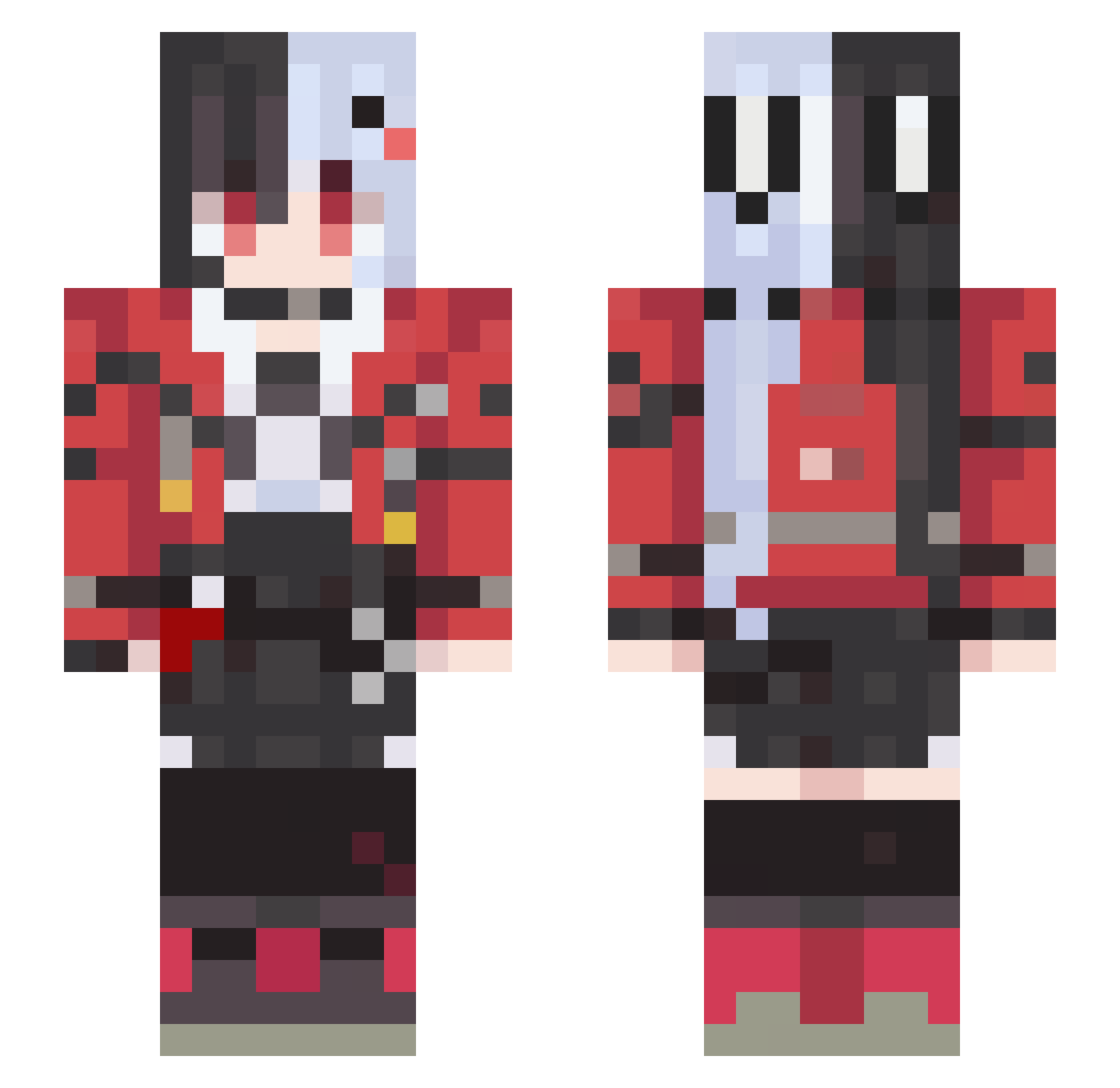 MaoYuNa133 Minecraft skin, front and back view
