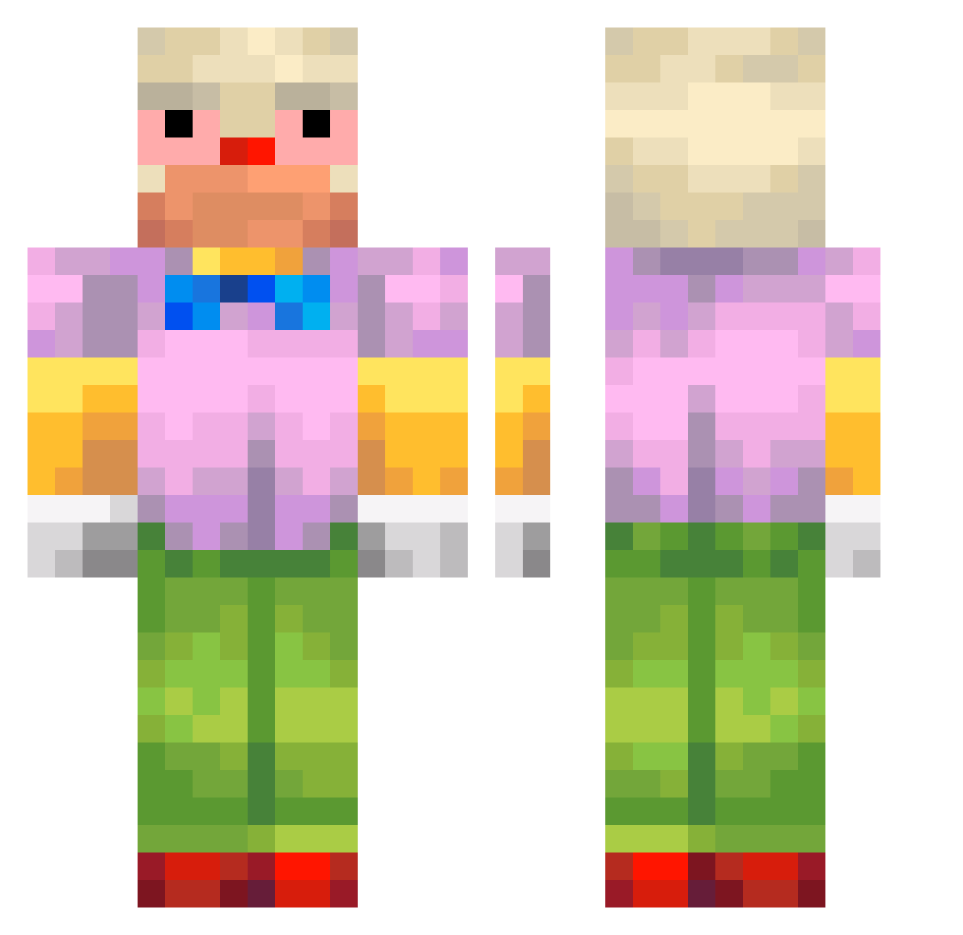 DanielzInfinite Minecraft skin, front and back view