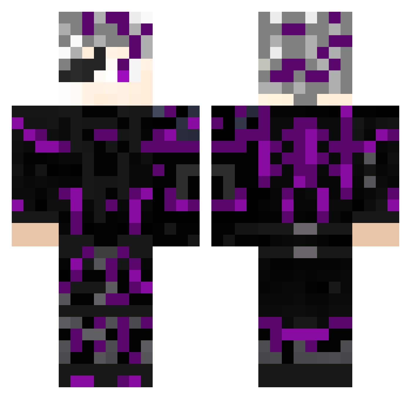 Nikslayer1563 Minecraft skin, front and back view