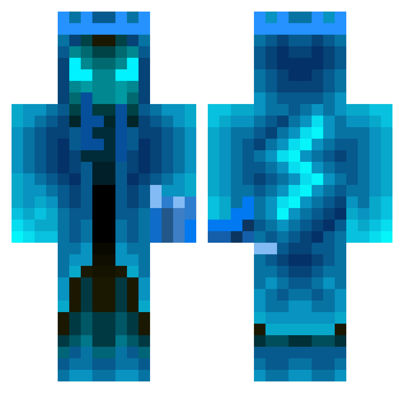 Twowebbs Minecraft skin, front and back view