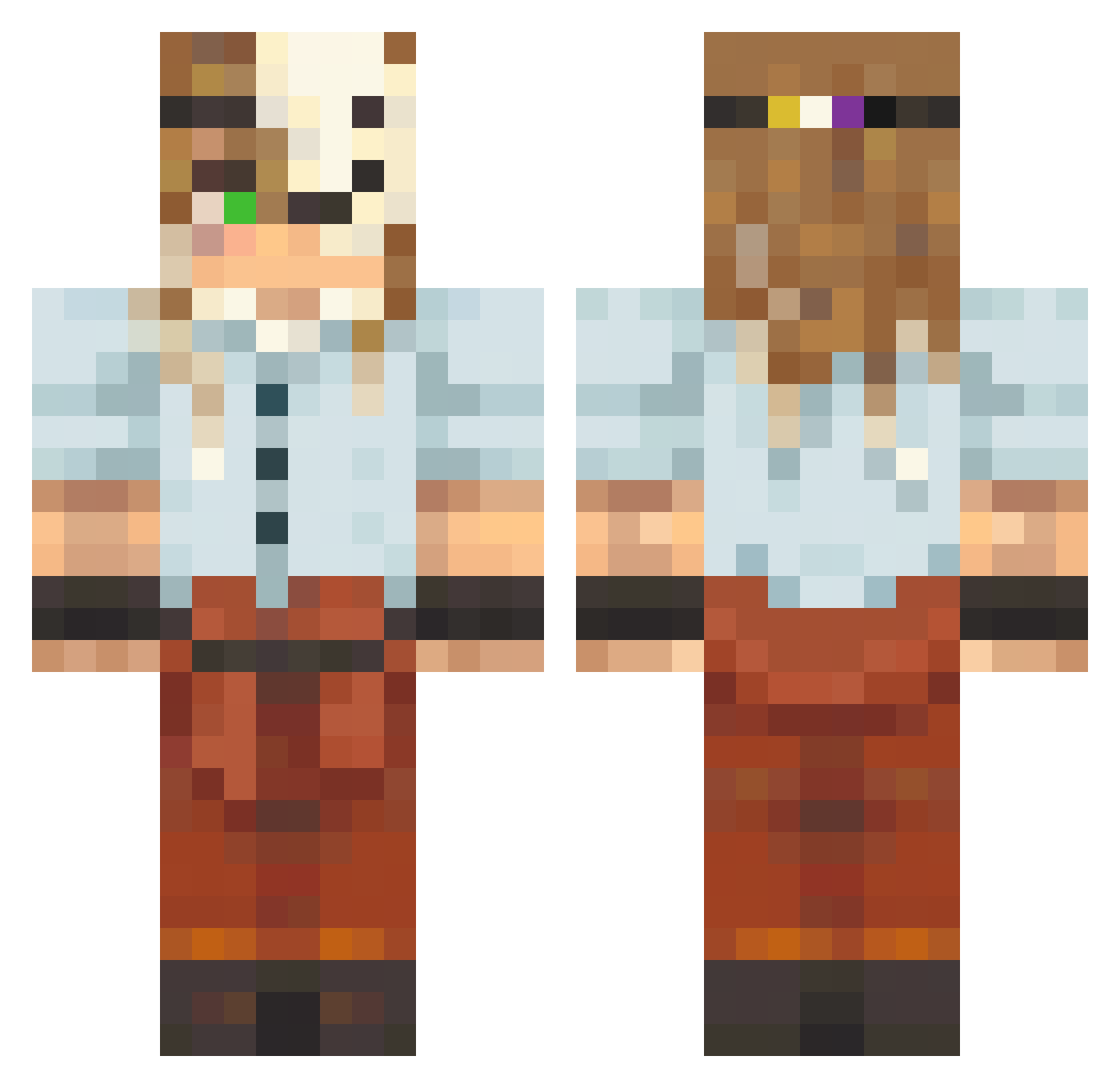 _Tyvrik Minecraft skin, front and back view
