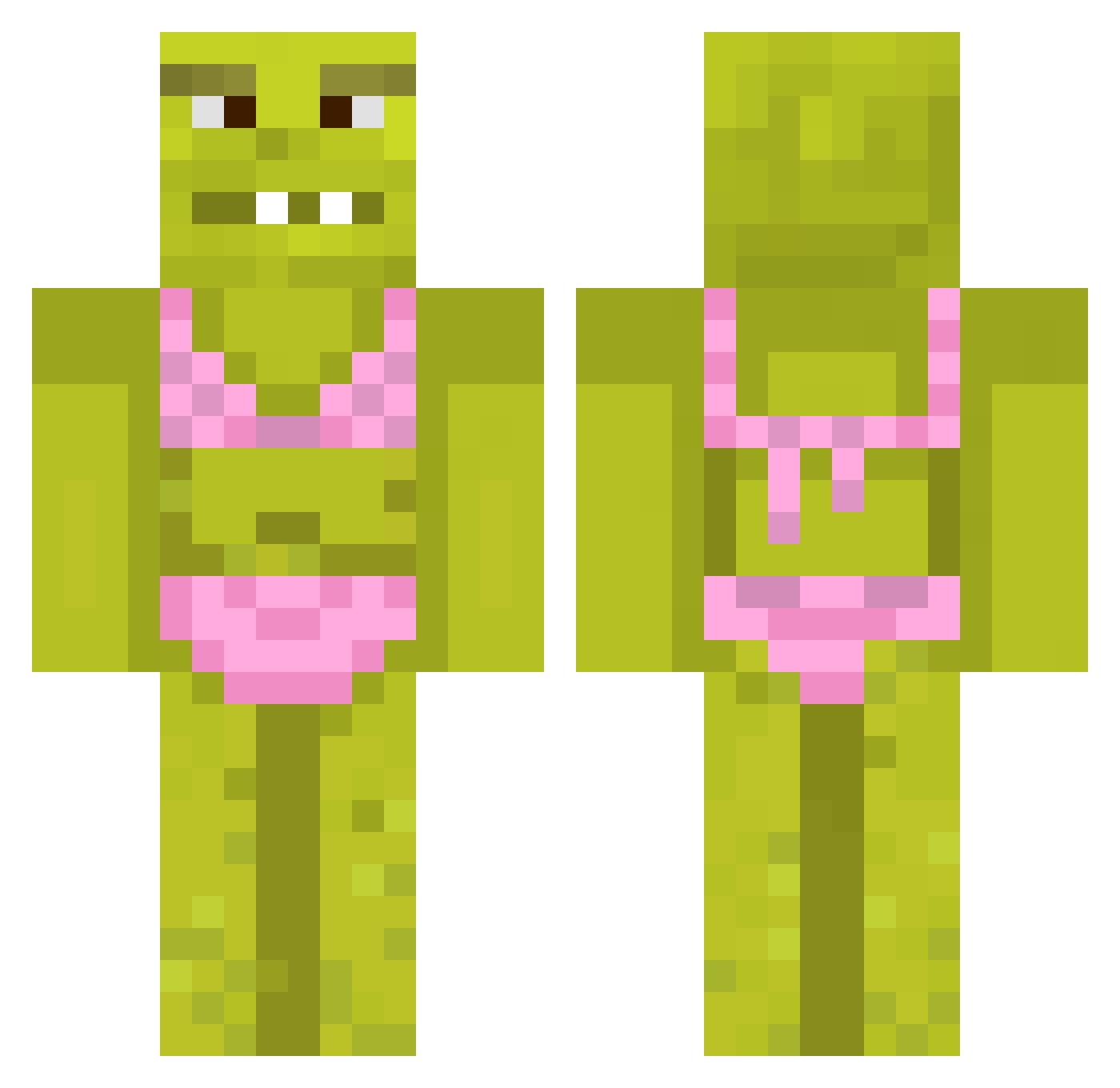 SP4AXE Minecraft skin, front and back view