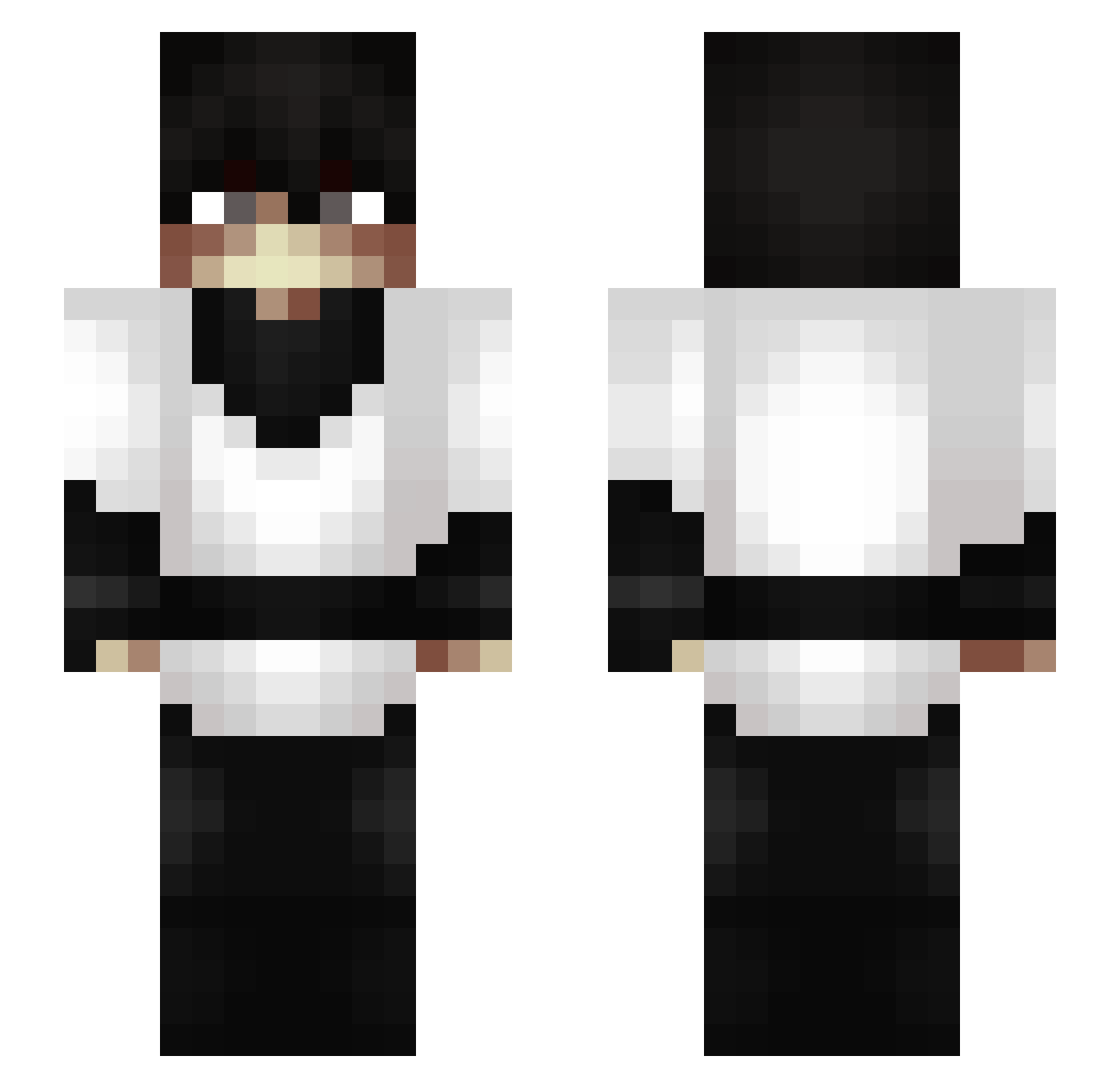 Rxthn Minecraft skin, front and back view