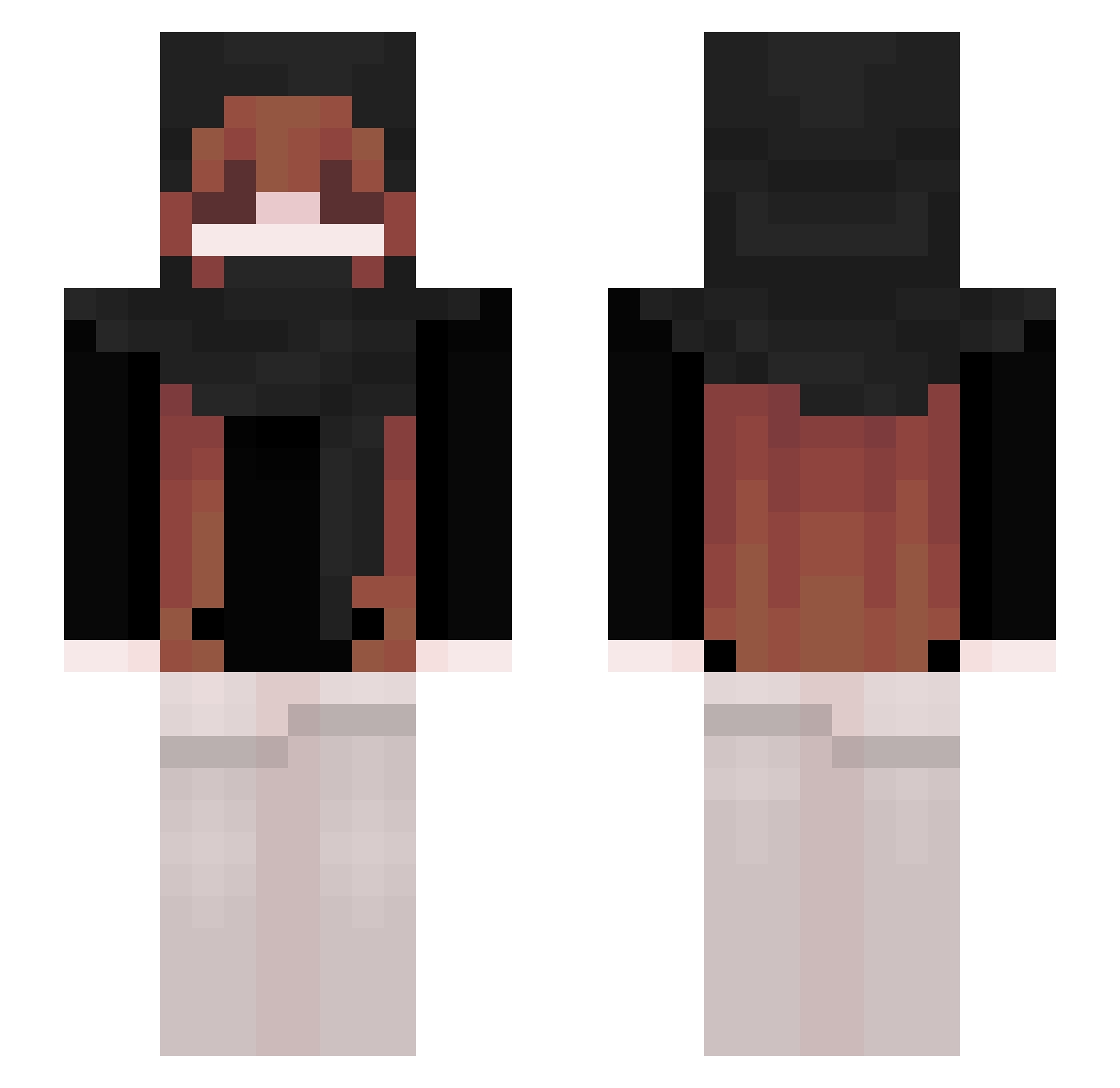 thrwob Minecraft skin, front and back view