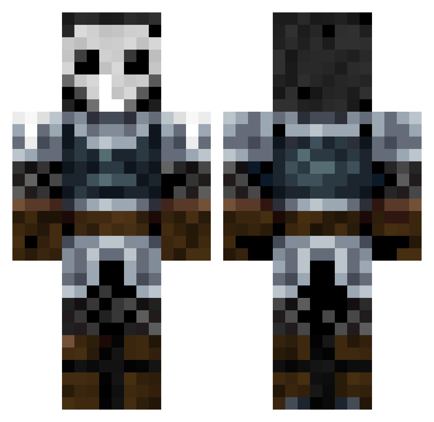 Bissoni Minecraft skin, front and back view