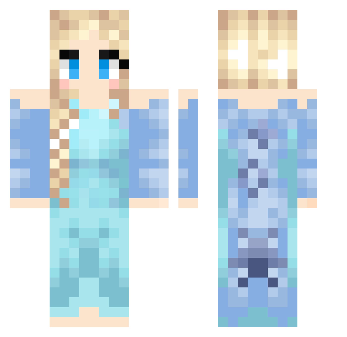 lillepigen91 Minecraft skin, front and back view