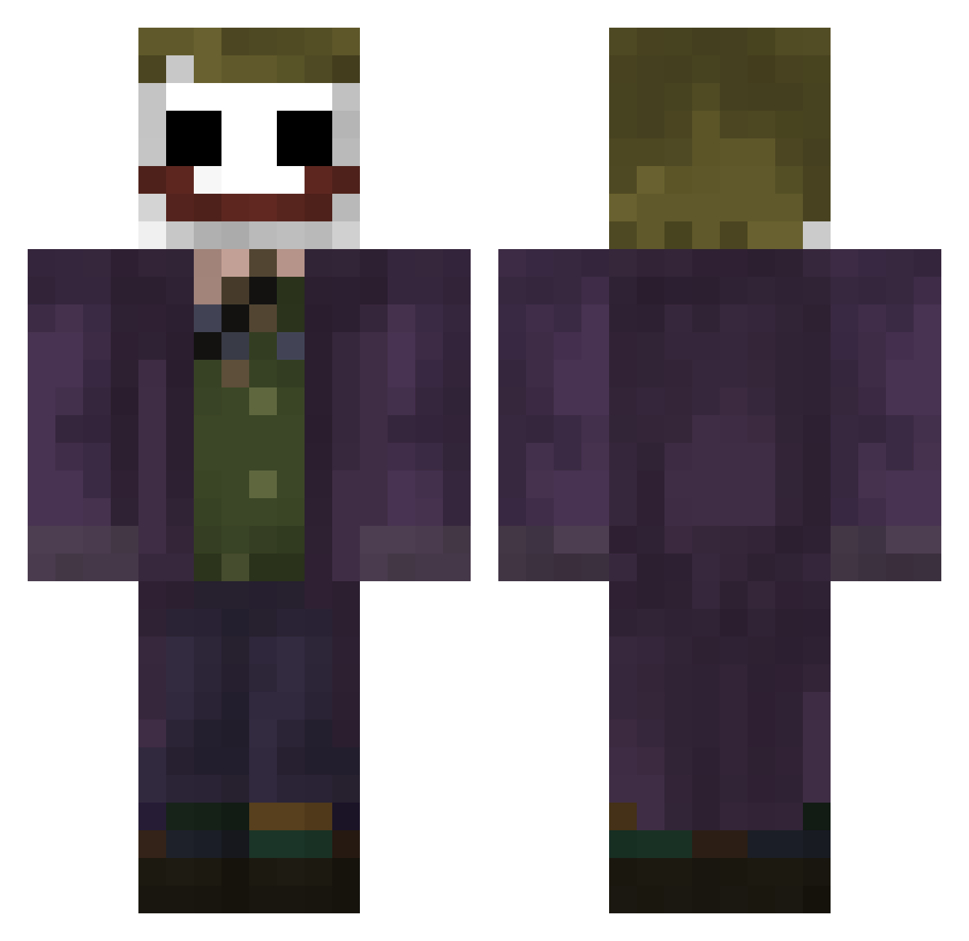 pesHauko Minecraft skin, front and back view