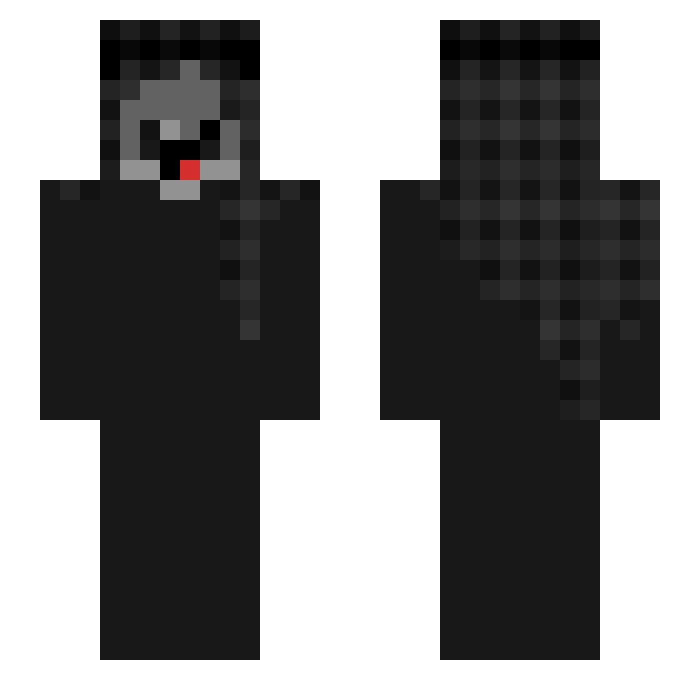 Repo063 Minecraft skin, front and back view