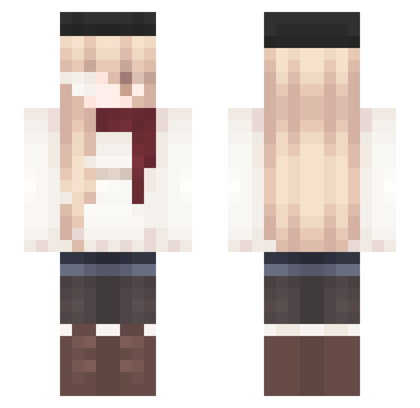 Elizabet Minecraft skin, front and back view