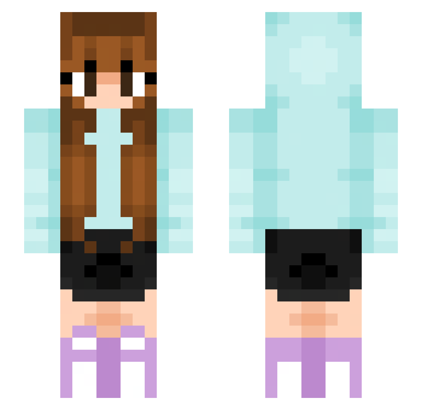 Safaraa Minecraft skin, front and back view