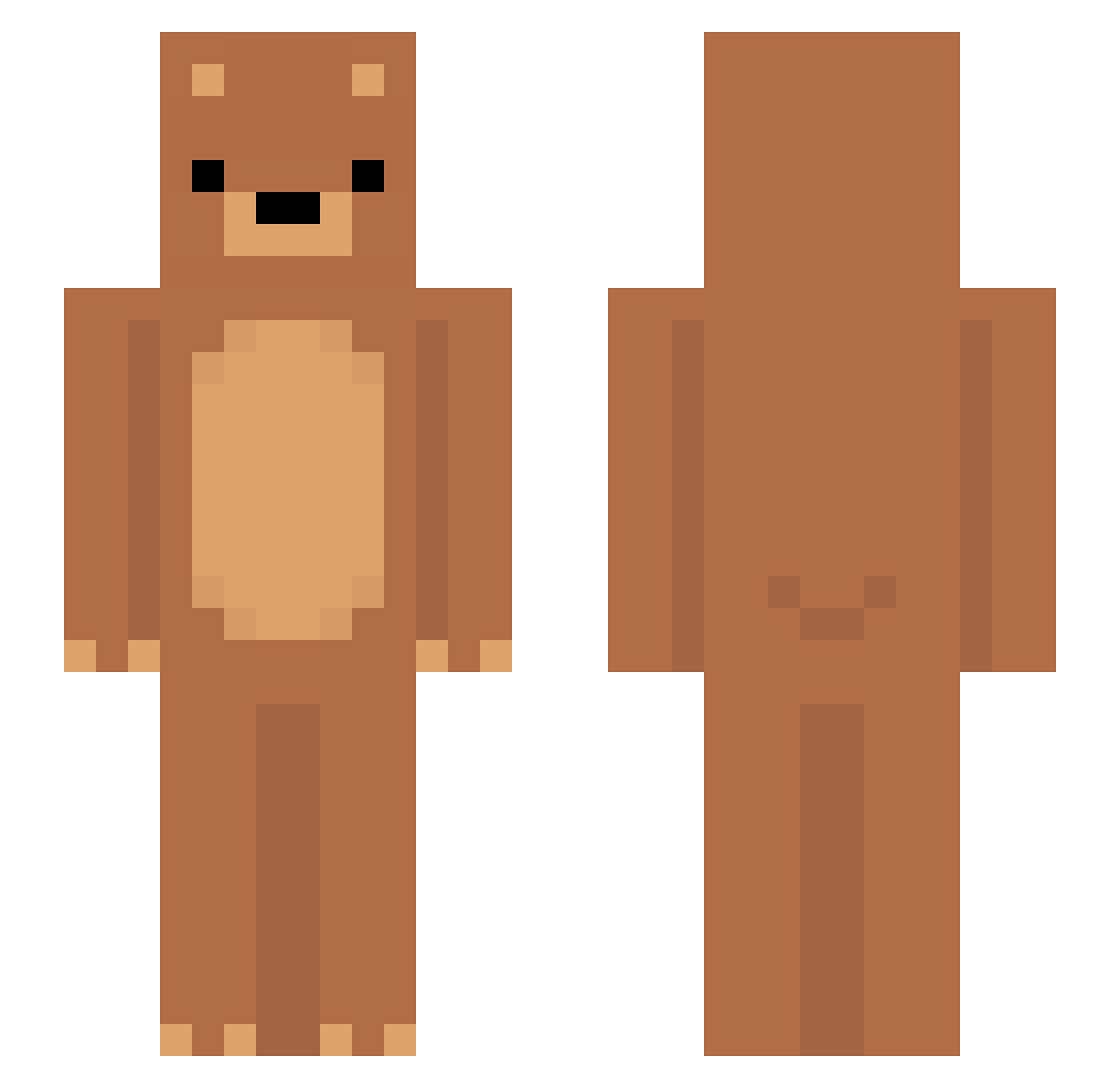 chixpi Minecraft skin, front and back view