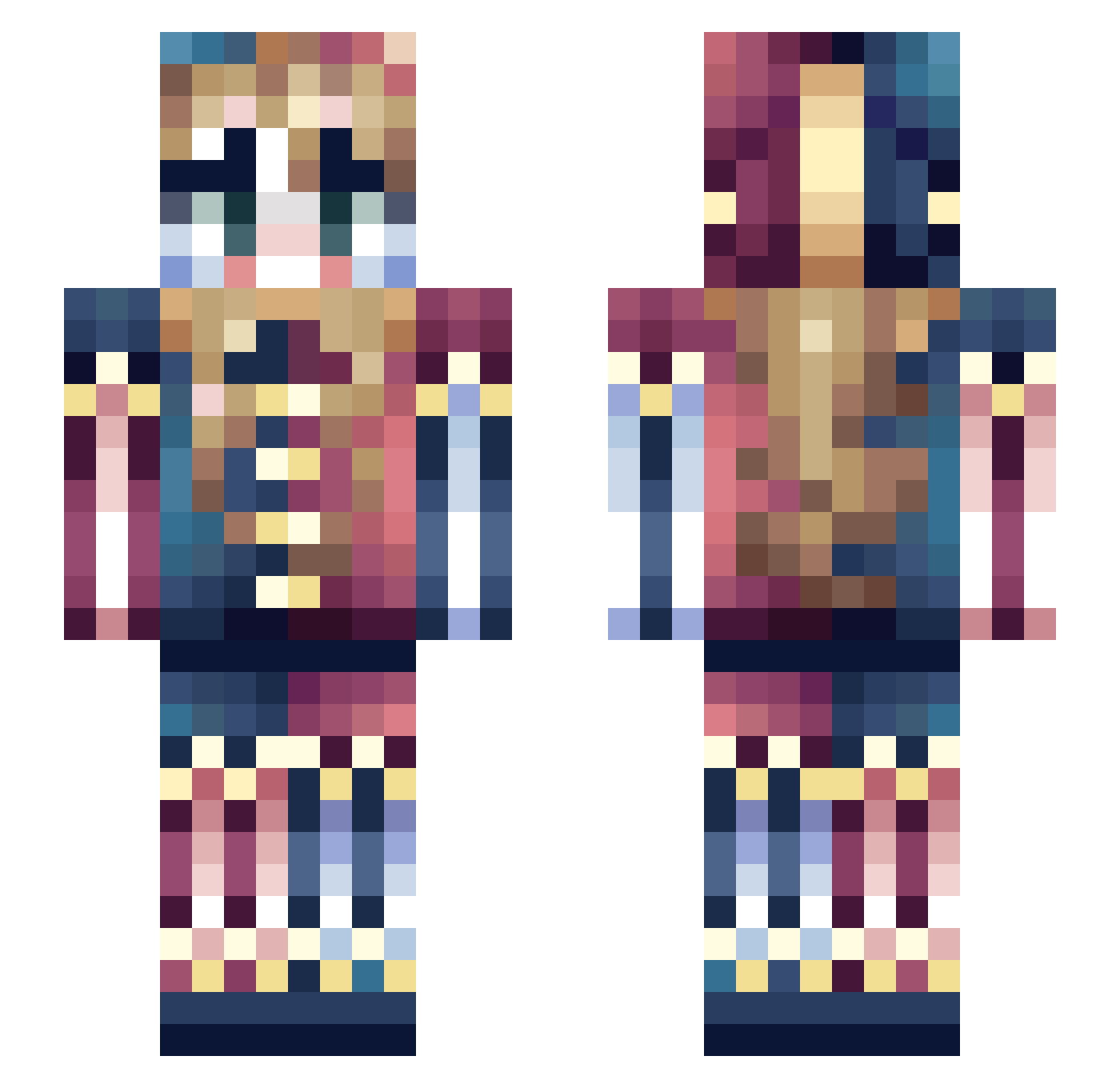Sobol2 Minecraft skin, front and back view