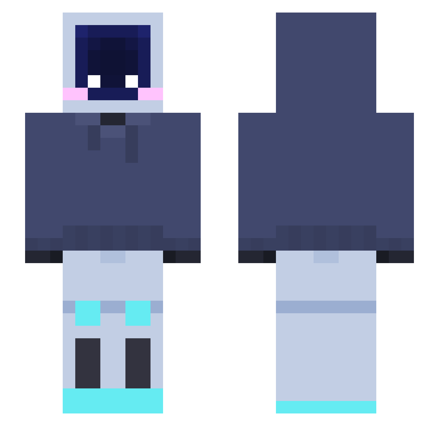 ARTIFISOAP Minecraft skin, front and back view