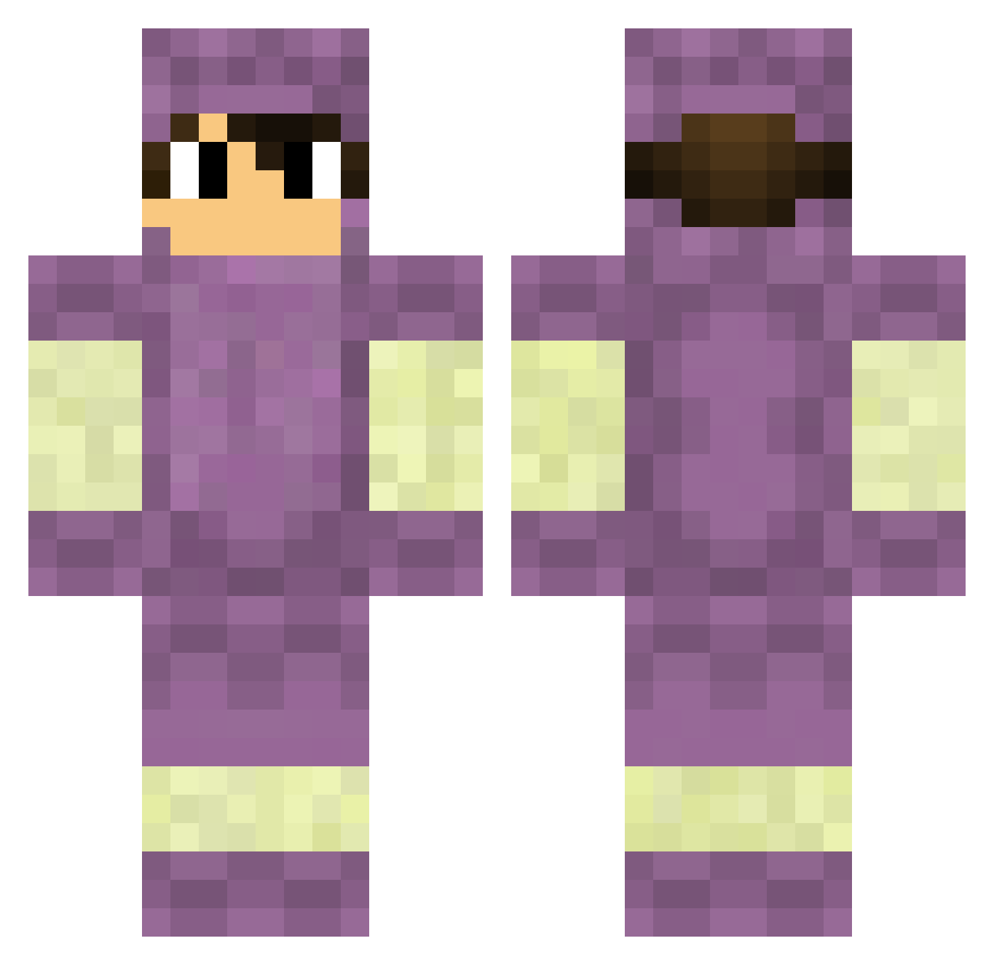 TwisterKing Minecraft skin, front and back view