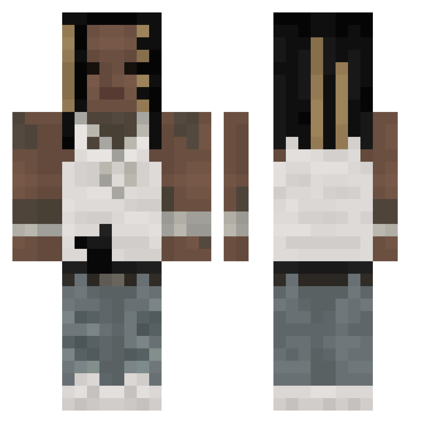 drficikk Minecraft skin, front and back view