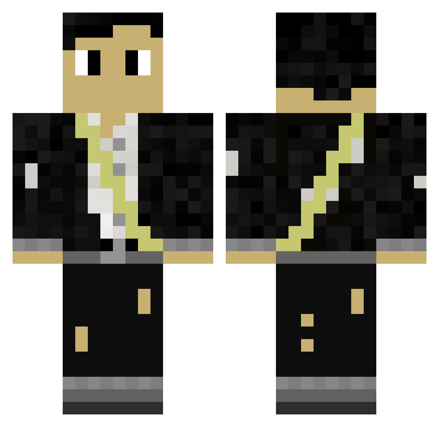 TomAChicken Minecraft skin, front and back view