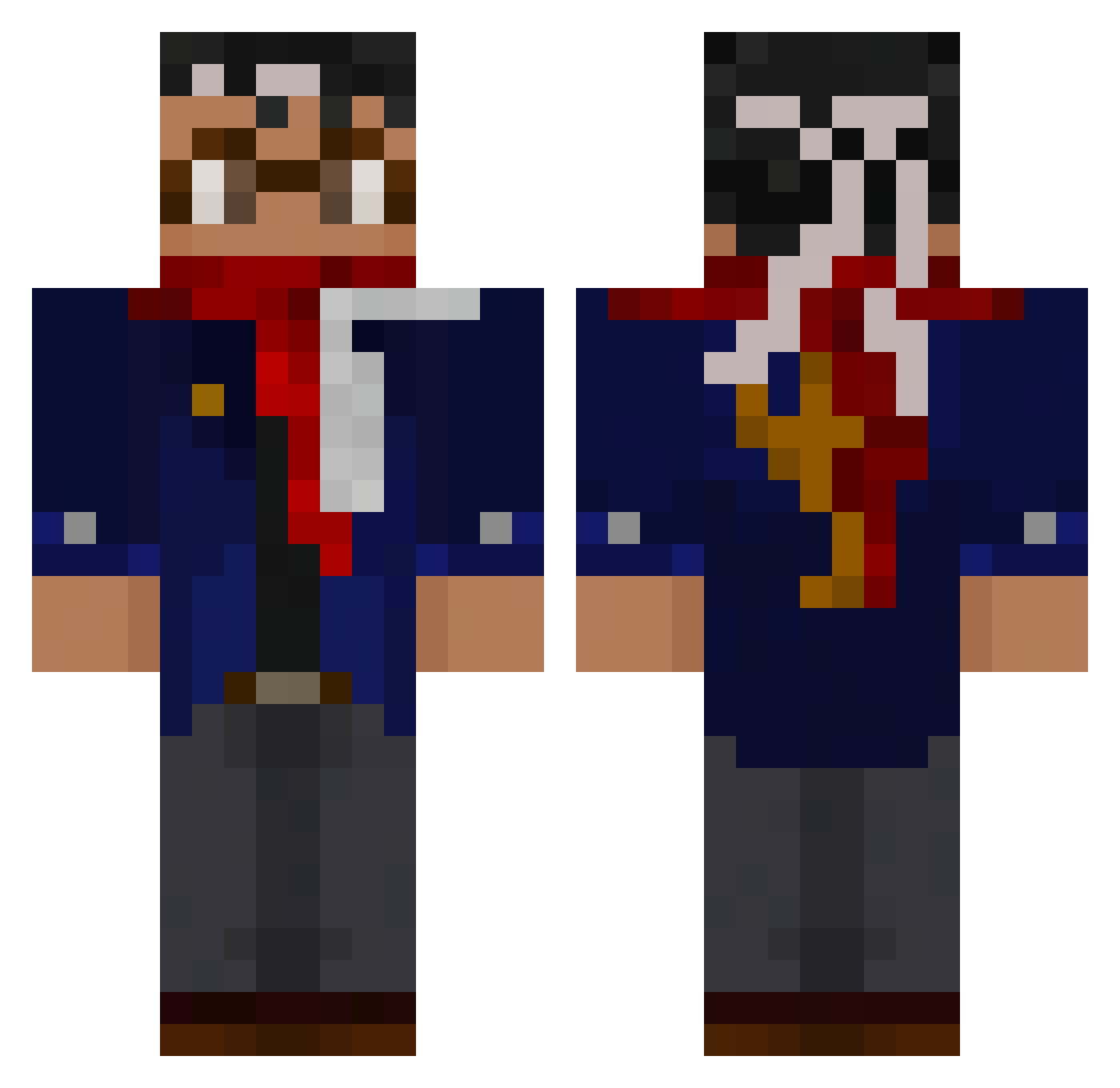 AndrewAWhitman Minecraft skin, front and back view