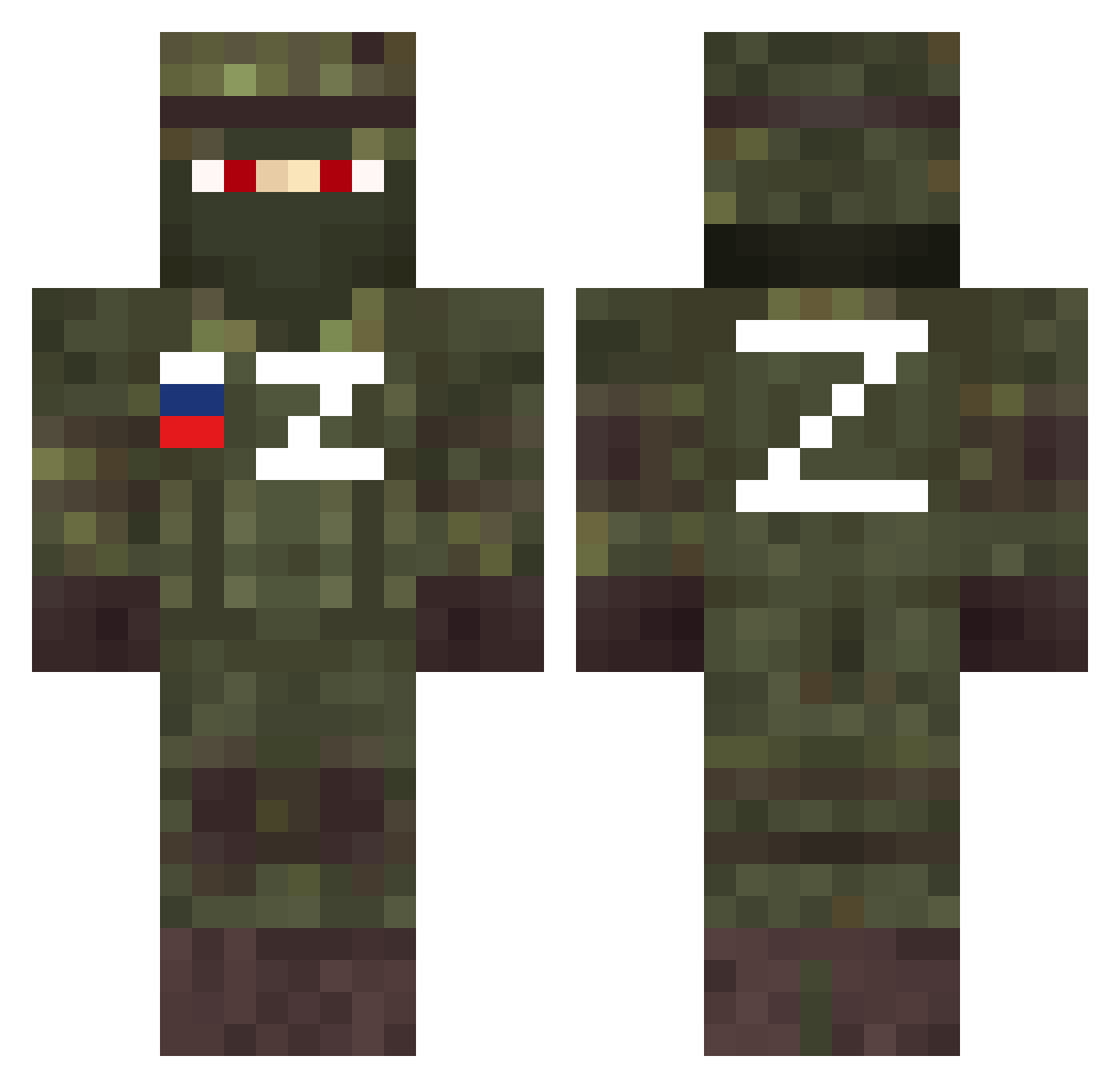 Spoofo9t9 Minecraft skin, front and back view