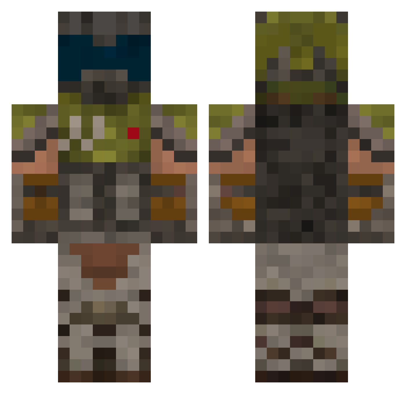 Tansey Minecraft skin, front and back view